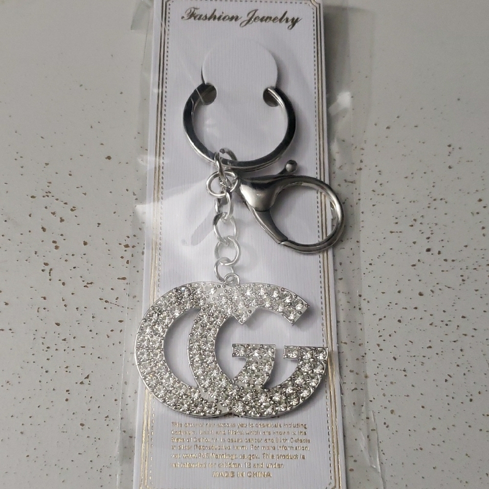 Silver Crystal Keychain